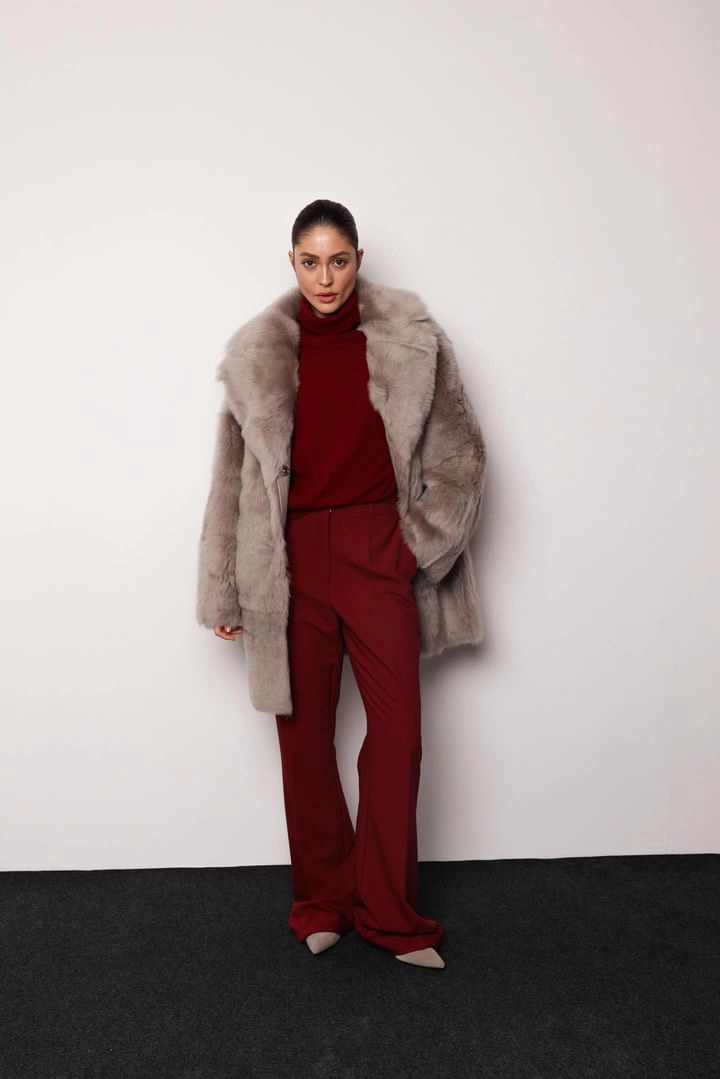 Двустороняя шуба  из кашемировой овчины