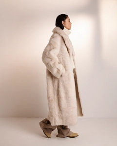 Двустороняя шуба из кашемировой овчины 