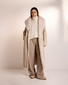 Двустороняя шуба из кашемировой овчины 