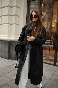 Дубленка Халат BLACK GRAY