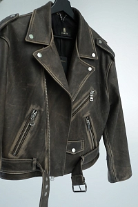 Куртка кожаная косуха винтажная BISCUIT