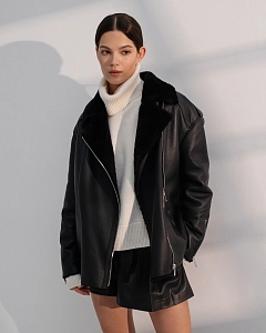 Дубленка Авиатор BLACK