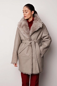 Двустороняя шуба  из кашемировой овчины