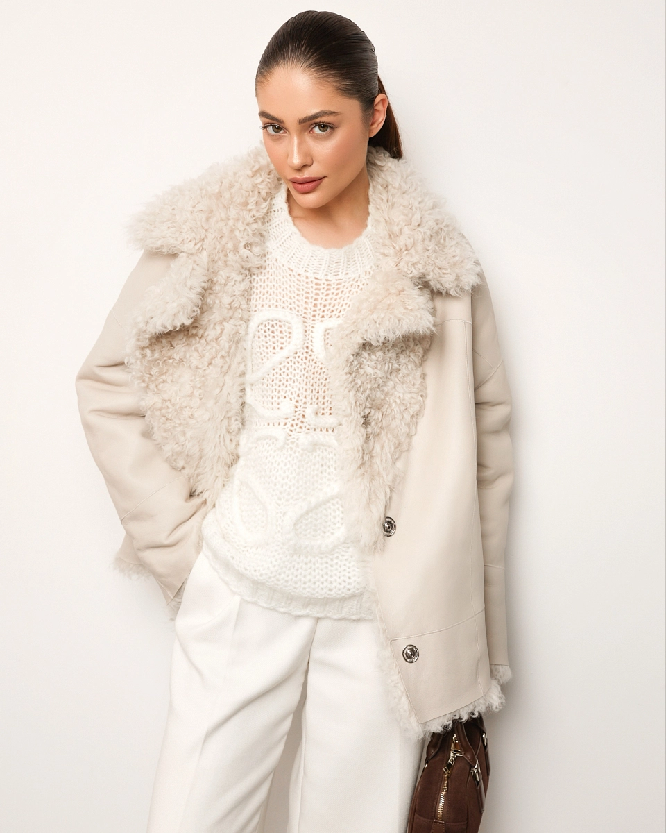 Двусторонняя шуба дубленка  из овчины