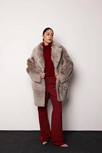 Двустороняя шуба  из кашемировой овчины