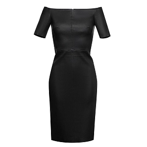 Кожаное платье-футляр с молнией