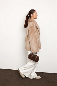 Норковая шуба жакет крем-брюле