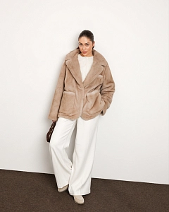 Норковая шуба жакет крем-брюле