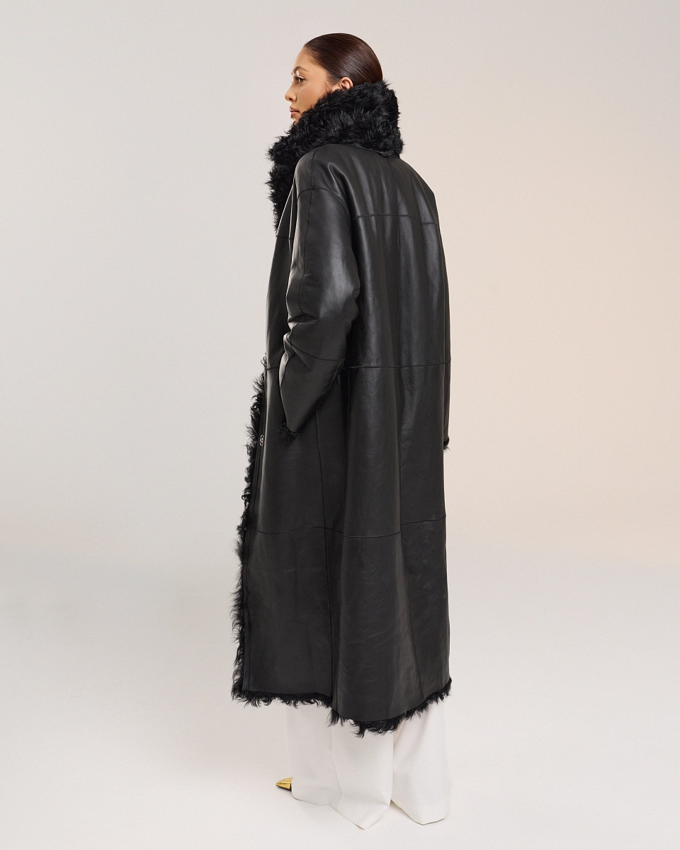 Двусторонняя шуба дубленка из овчины