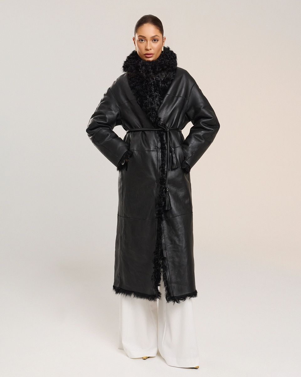 Двусторонняя шуба дубленка из овчины