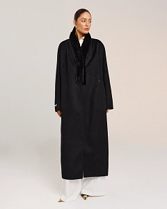 Пальто из кашемира с мехом норки 