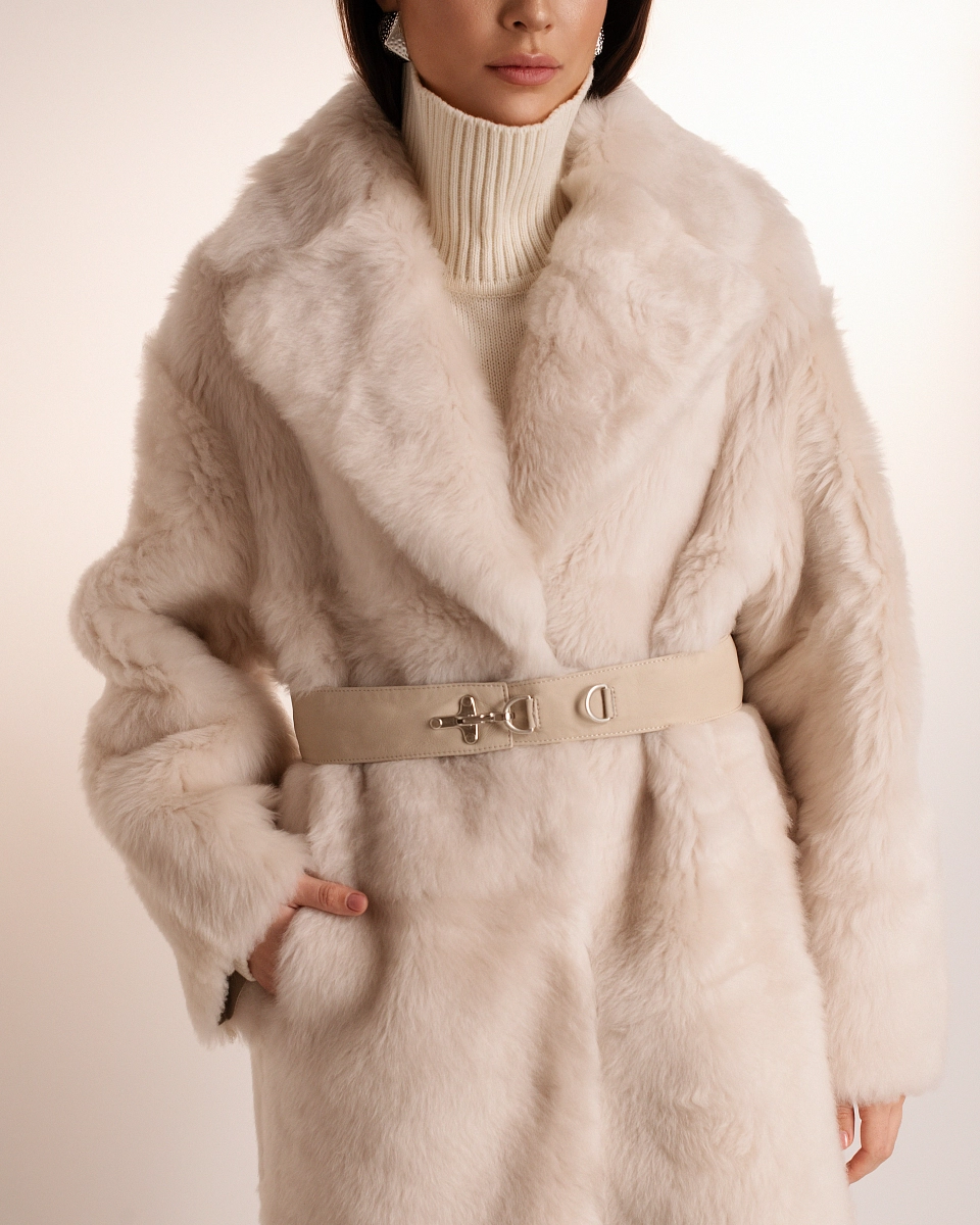 Двустороняя шуба из кашемировой овчины 