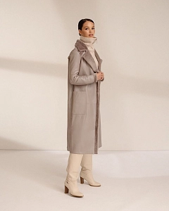 Дубленка длинная на молнии PURPLE