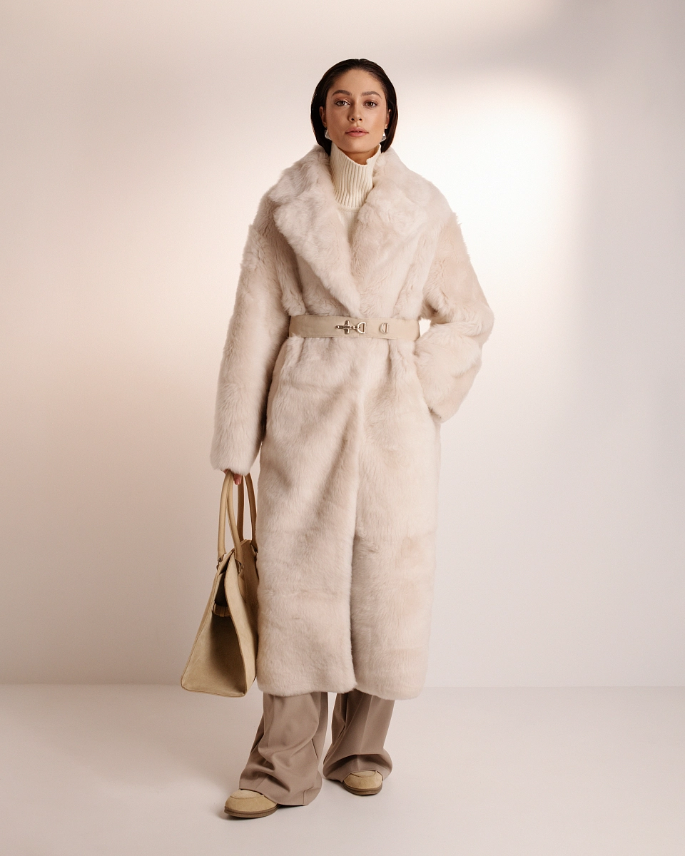 Двустороняя шуба из кашемировой овчины 