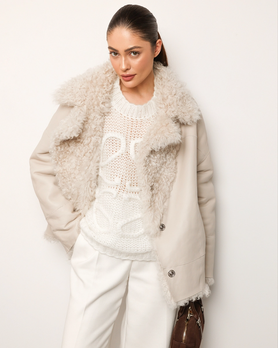 Двусторонняя шуба дубленка  из овчины