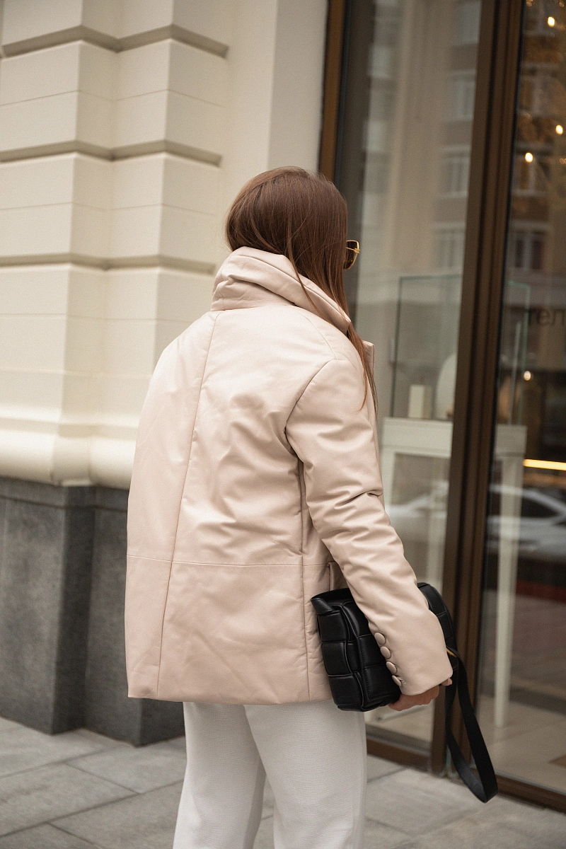 Кожаная утепленная куртка IVORY  