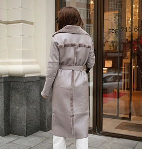 Дубленка длинная на молнии PURPLE