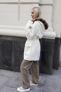 Кашемировая парка с мехом соболя 