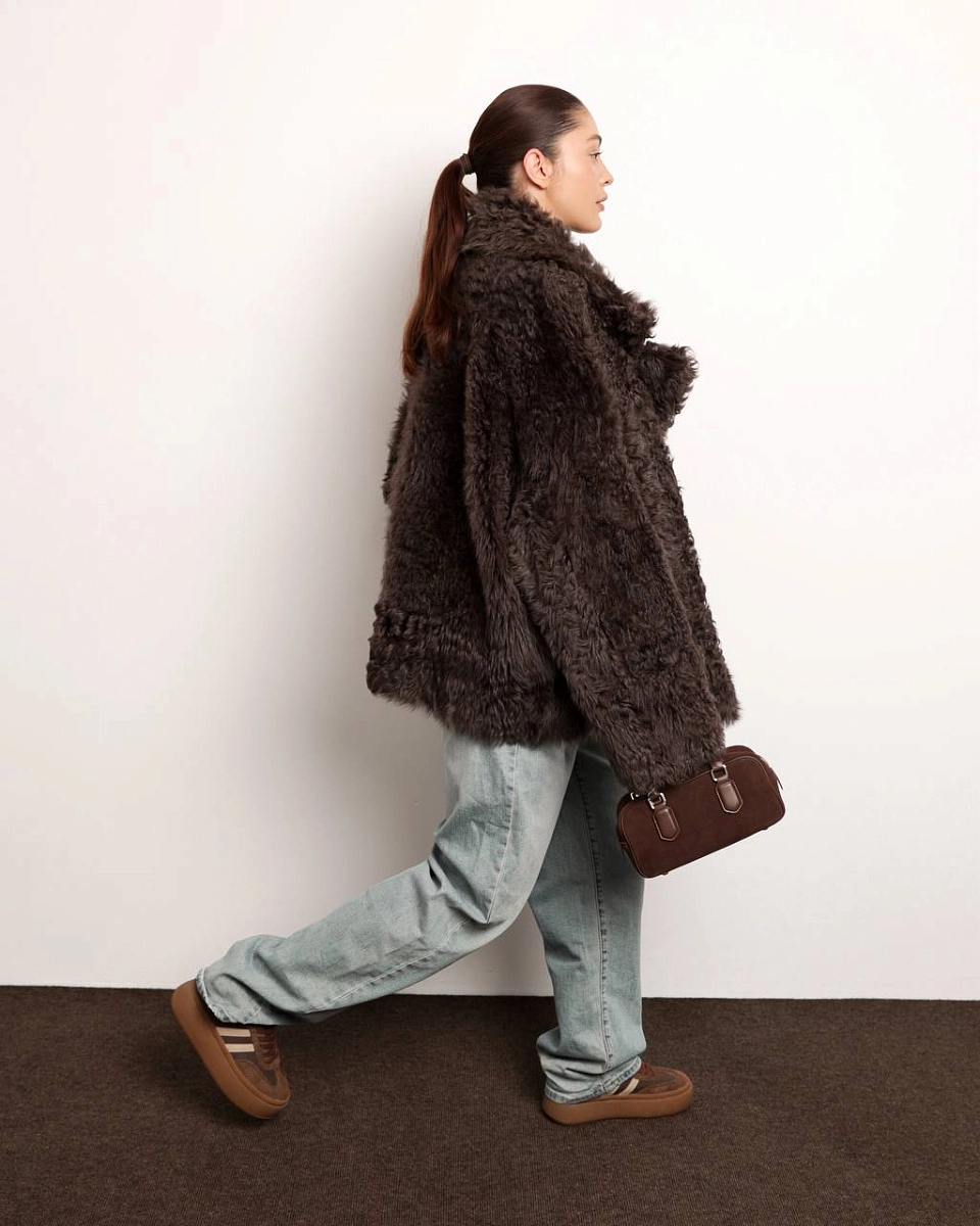 Двустороняя шуба дубленка из овчины  