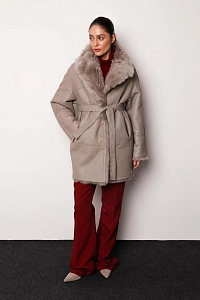 Двустороняя шуба  из кашемировой овчины