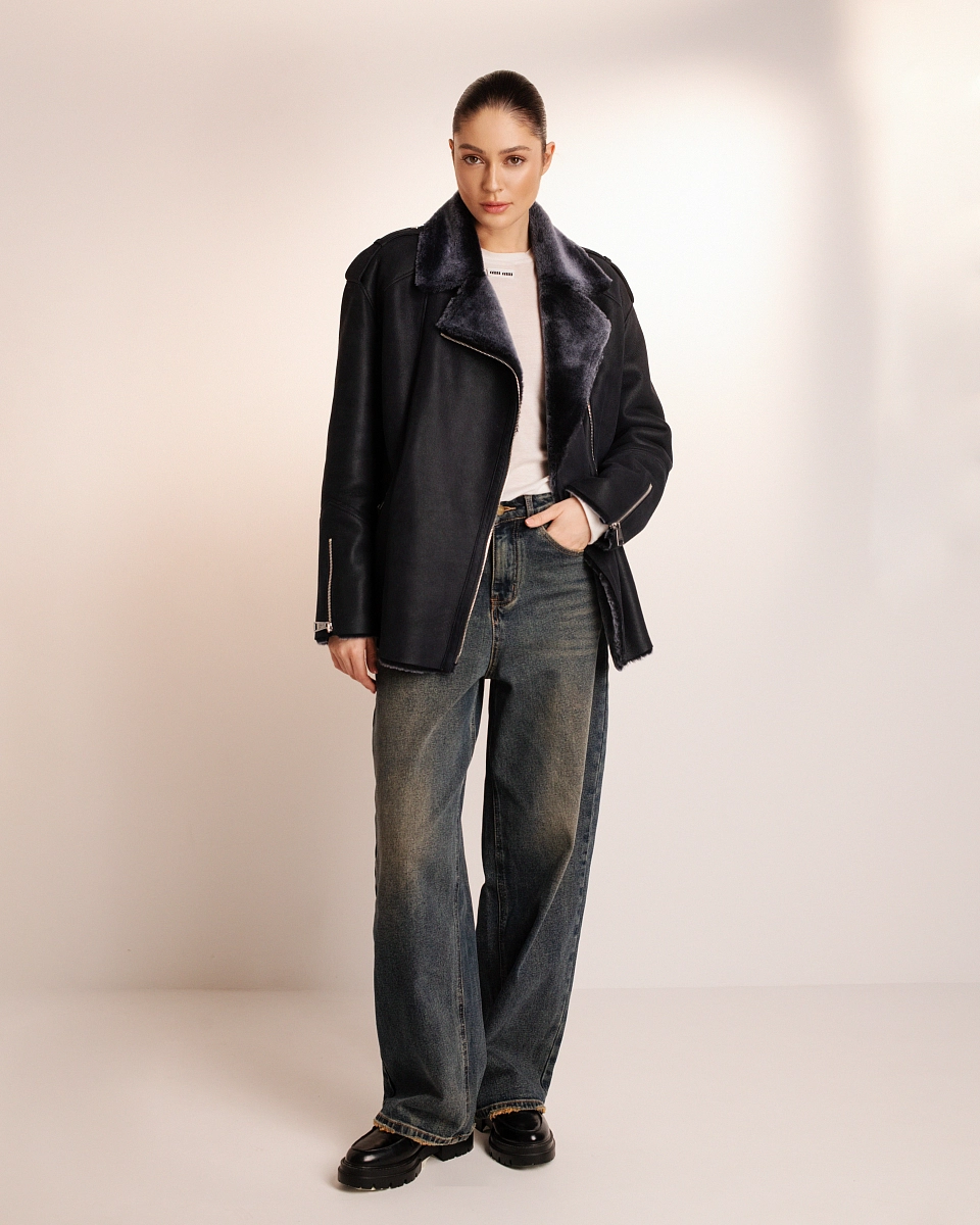 Дубленка Авиатор DEEP BLUE