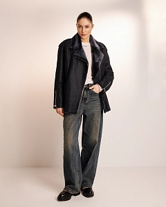 Дубленка Авиатор DEEP BLUE