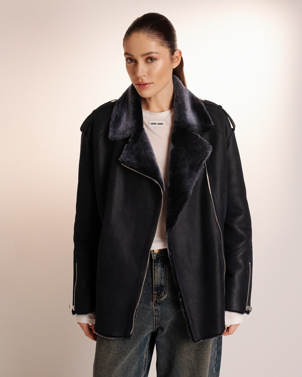 Дубленка Авиатор DEEP BLUE