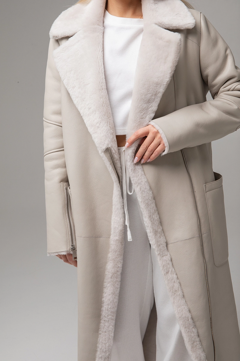 Дубленка  на молнии MILK