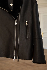 Дубленка две молнии BLACK