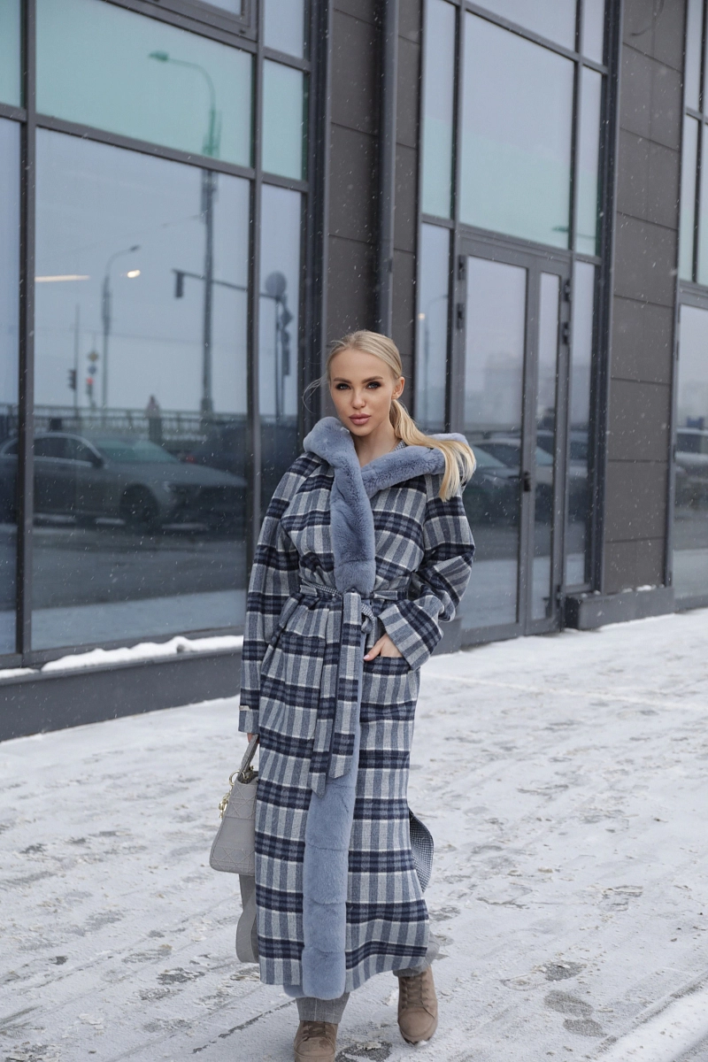 Пальто кашемировое двустороннее с капюшоном