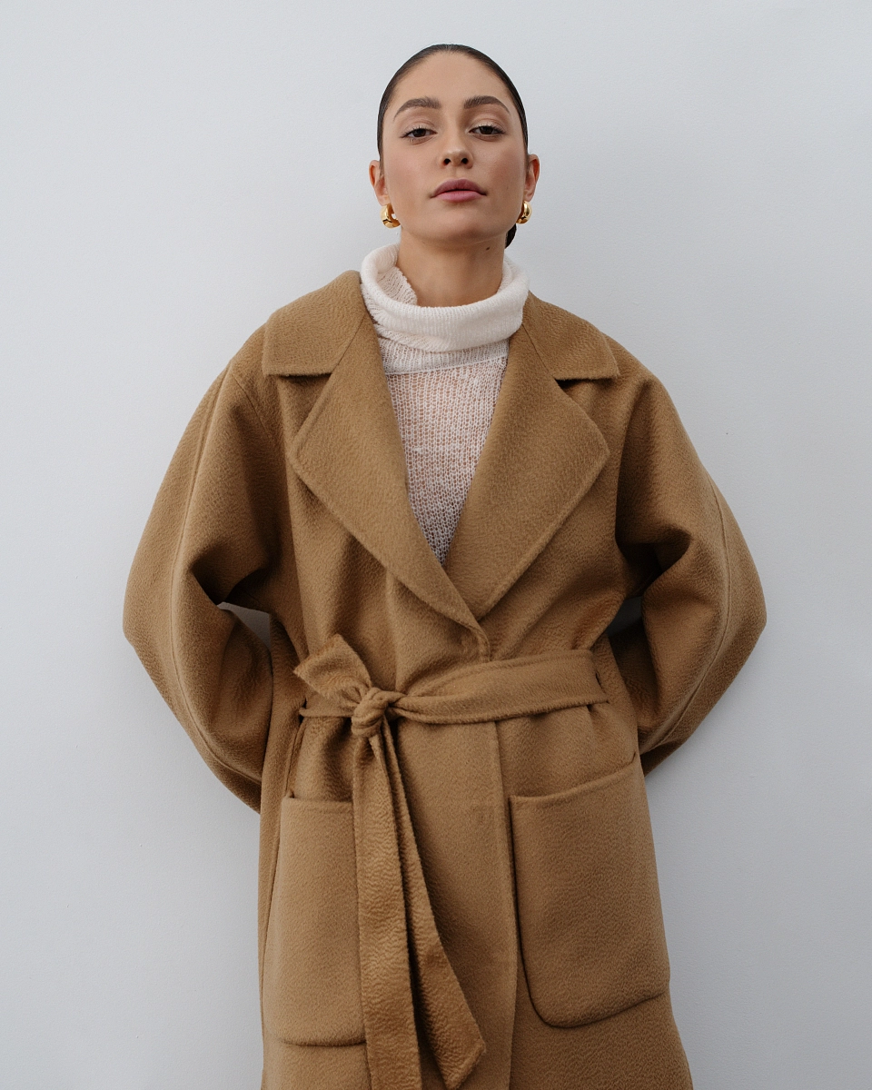 Пальто из кашемира Camel