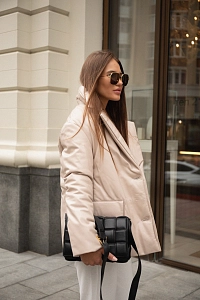 Кожаная утепленная куртка IVORY  