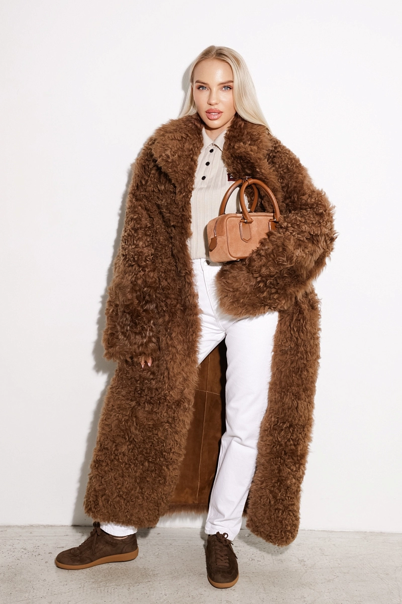 Двустороняя шуба дубленка из овчины 