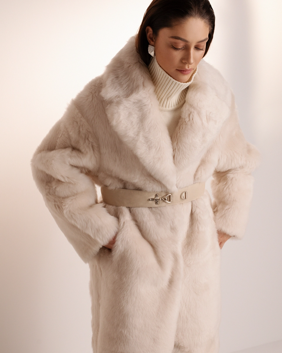 Двустороняя шуба из кашемировой овчины 