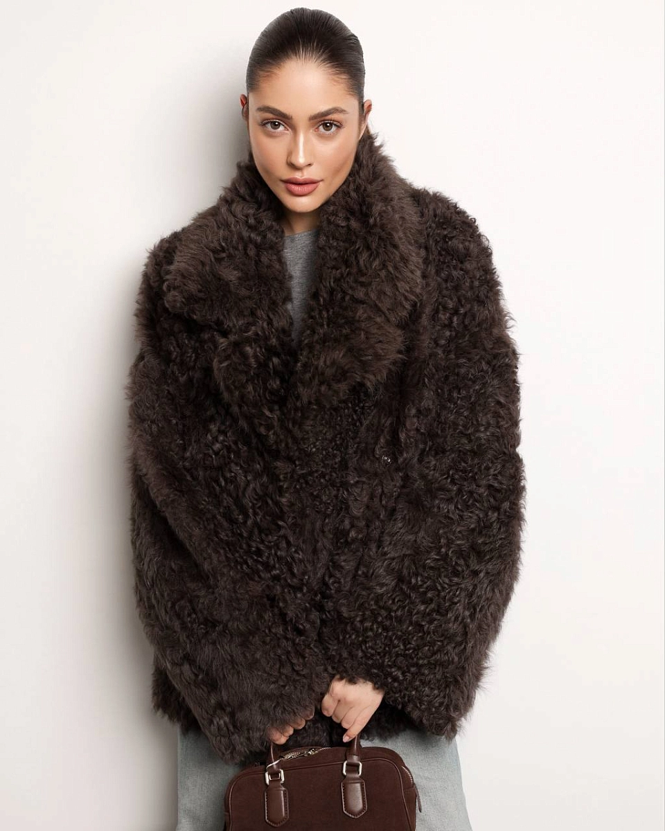 Двустороняя шуба дубленка из овчины  