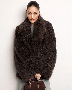 Двустороняя шуба дубленка из овчины  