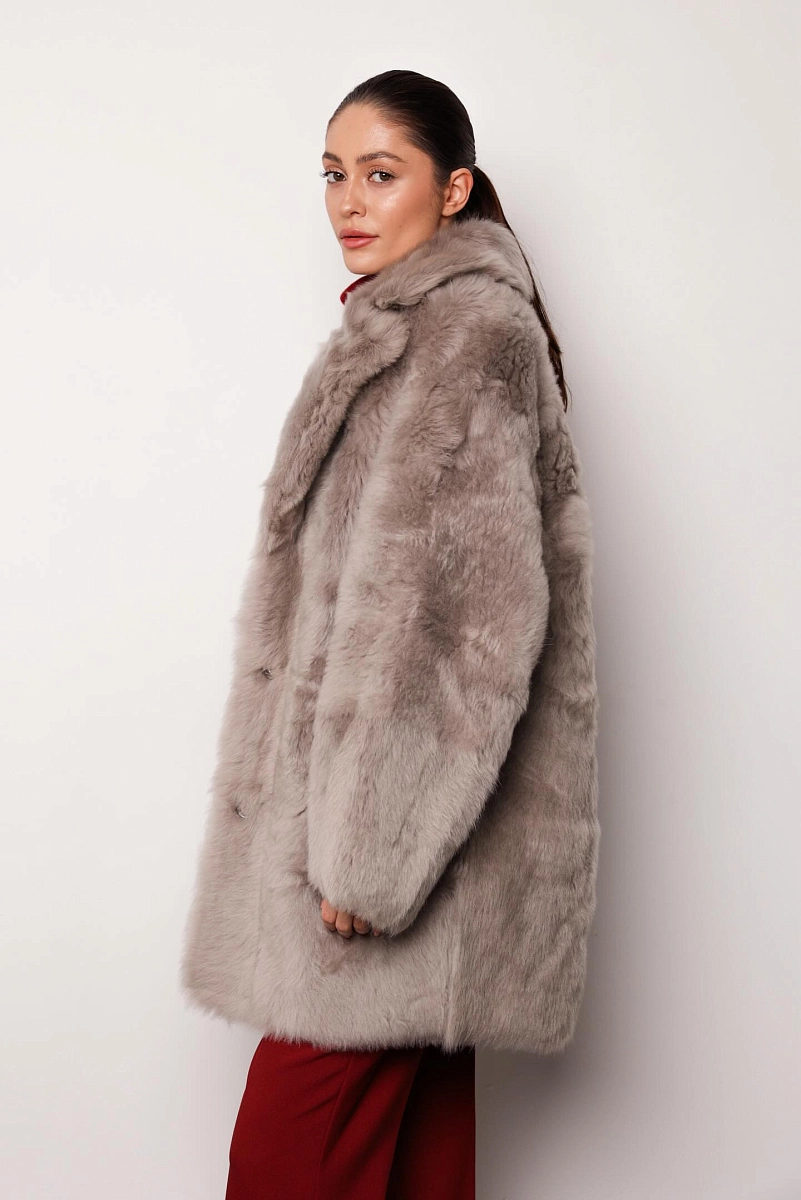 Двустороняя шуба  из кашемировой овчины