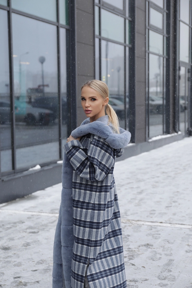 Пальто кашемировое двустороннее с капюшоном