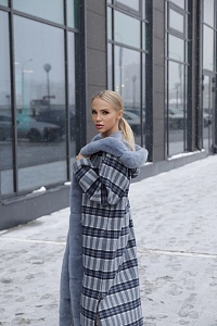 Пальто кашемировое двустороннее с капюшоном