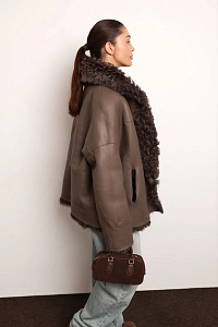 Двустороняя шуба дубленка из овчины  