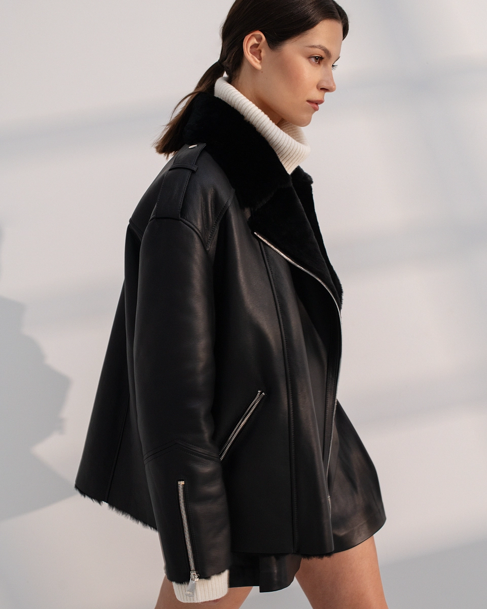 Дубленка Авиатор BLACK