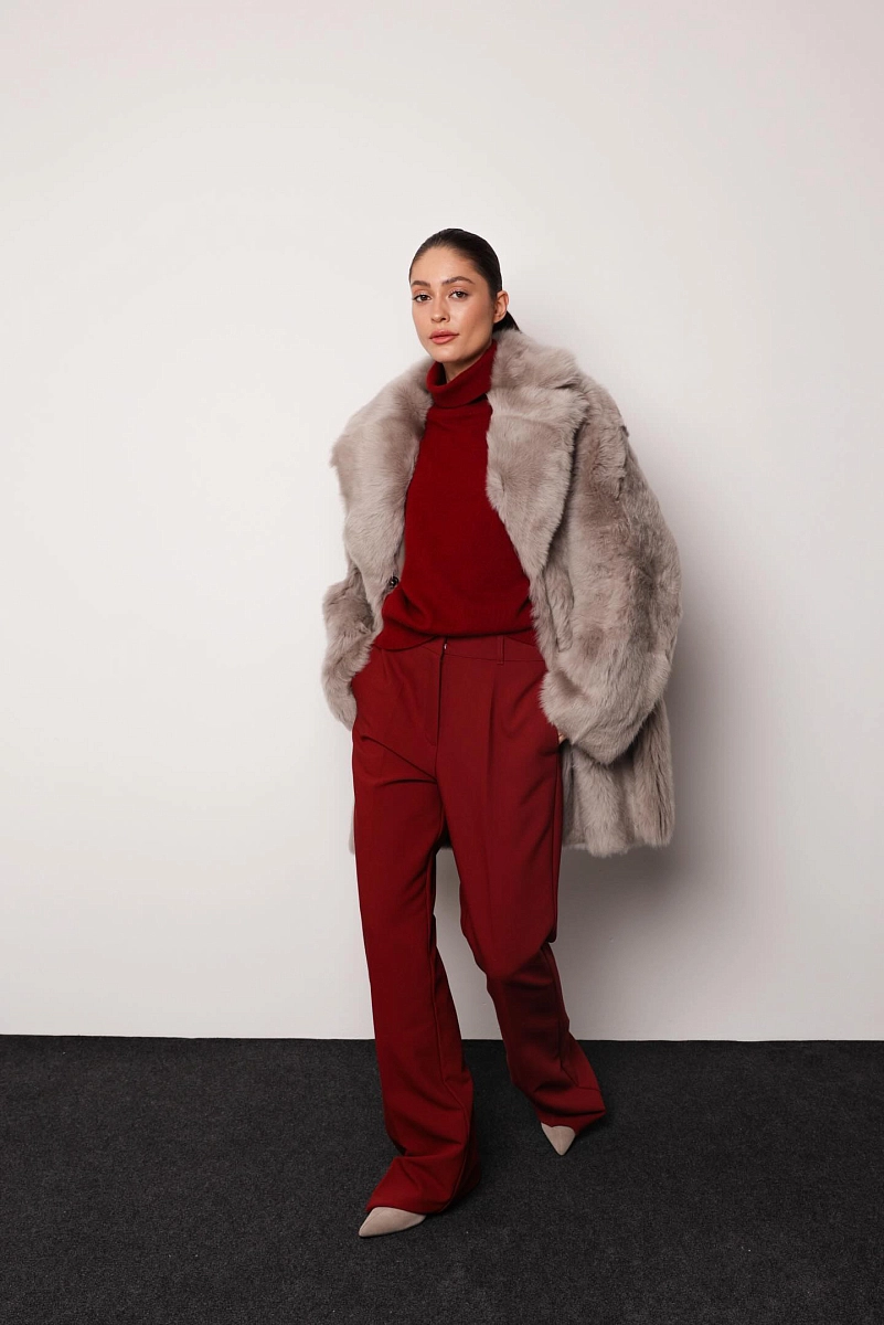 Двустороняя шуба  из кашемировой овчины