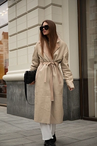 Дубленка халат  IVORY