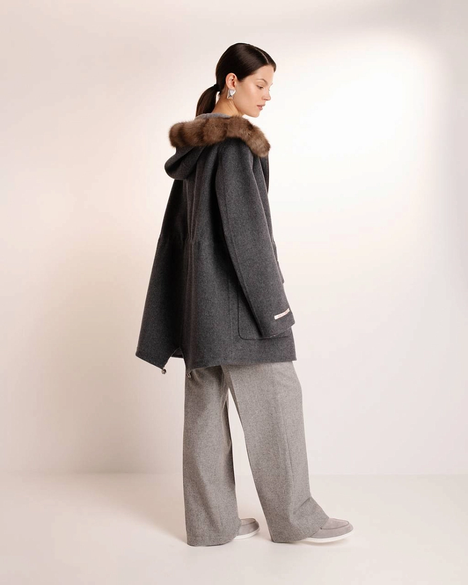 Кашемировая парка с мехом соболя