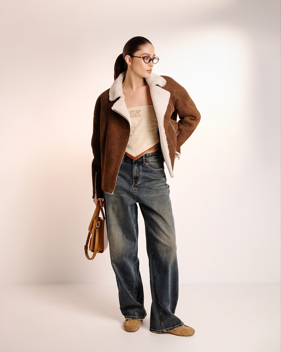 Дубленка Укороченная BROWN 