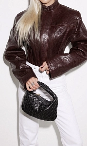 Куртка укороченная из натуральной кожи