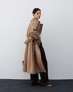 Кожаный тренч CARAMEL