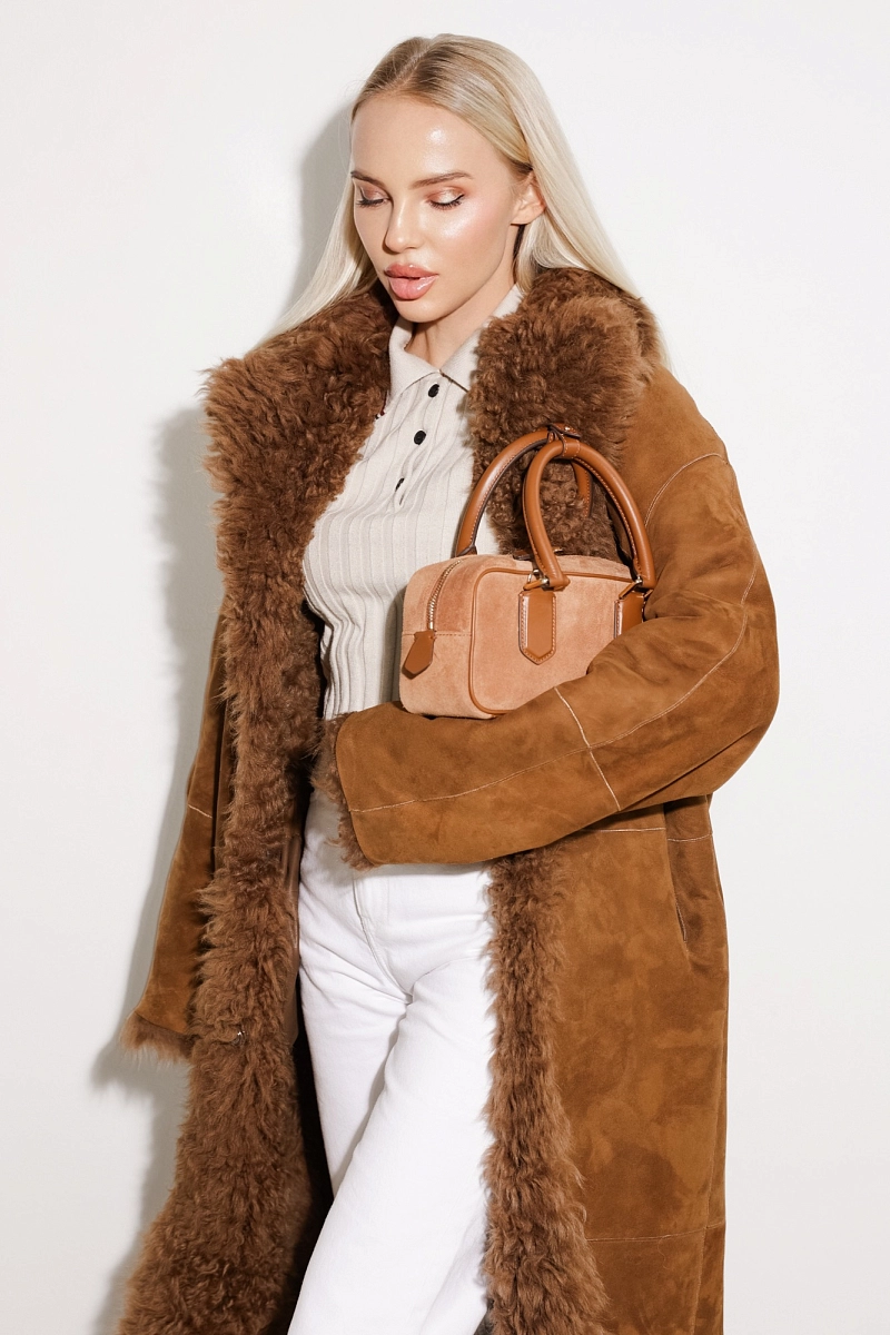 Двустороняя шуба дубленка из овчины 