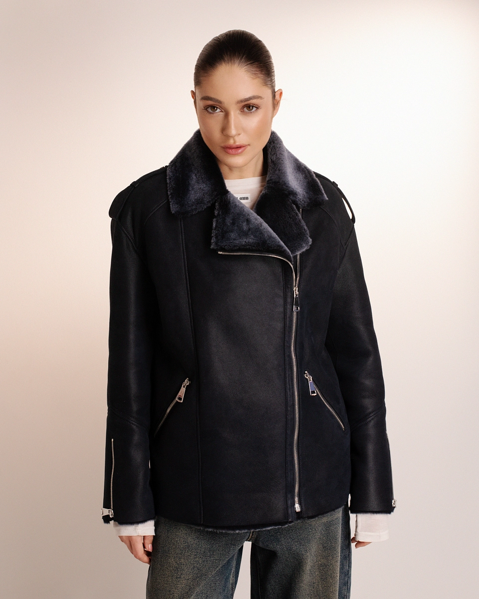 Дубленка Авиатор DEEP BLUE