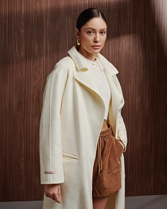 Пальто из кашемира White